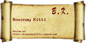 Bosznay Kitti névjegykártya