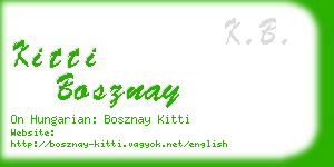 kitti bosznay business card